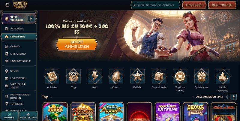 A look at monsterwin casino deutschland